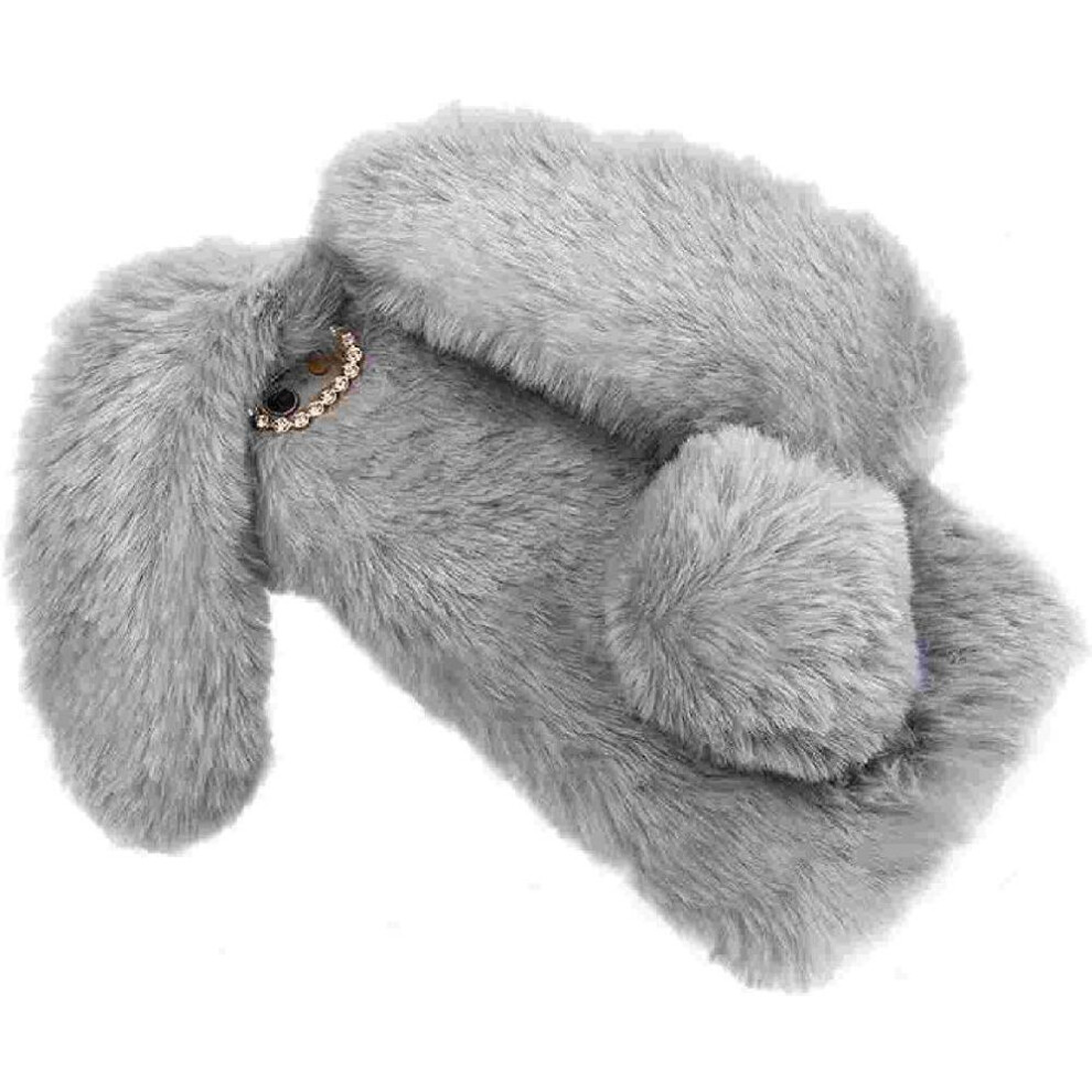 ( ) Case For Honor 200 5G Autumn And Winter Cute Plush Rabbit Ears Plush Phone Case Gray 764563592685