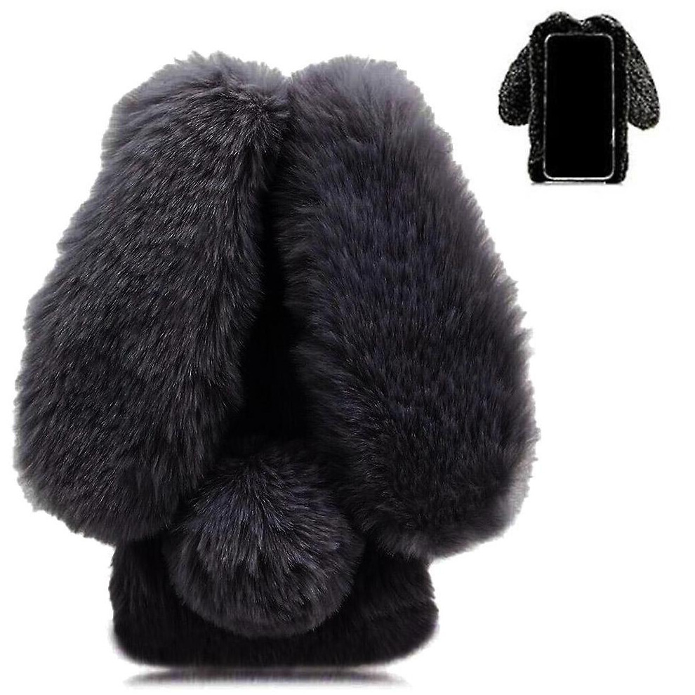 (Black) Case For Honor 200 Pro 5G Autumn And Winter Cute Plush Rabbit Ears Plush Phone Case Black 764563592692