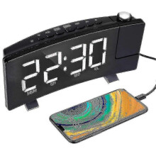 Digital Alarm Clock, Projection Alarm Clocks for Bedroom with 4 Dimmer, Usb Phone Charger, 180 Rotab