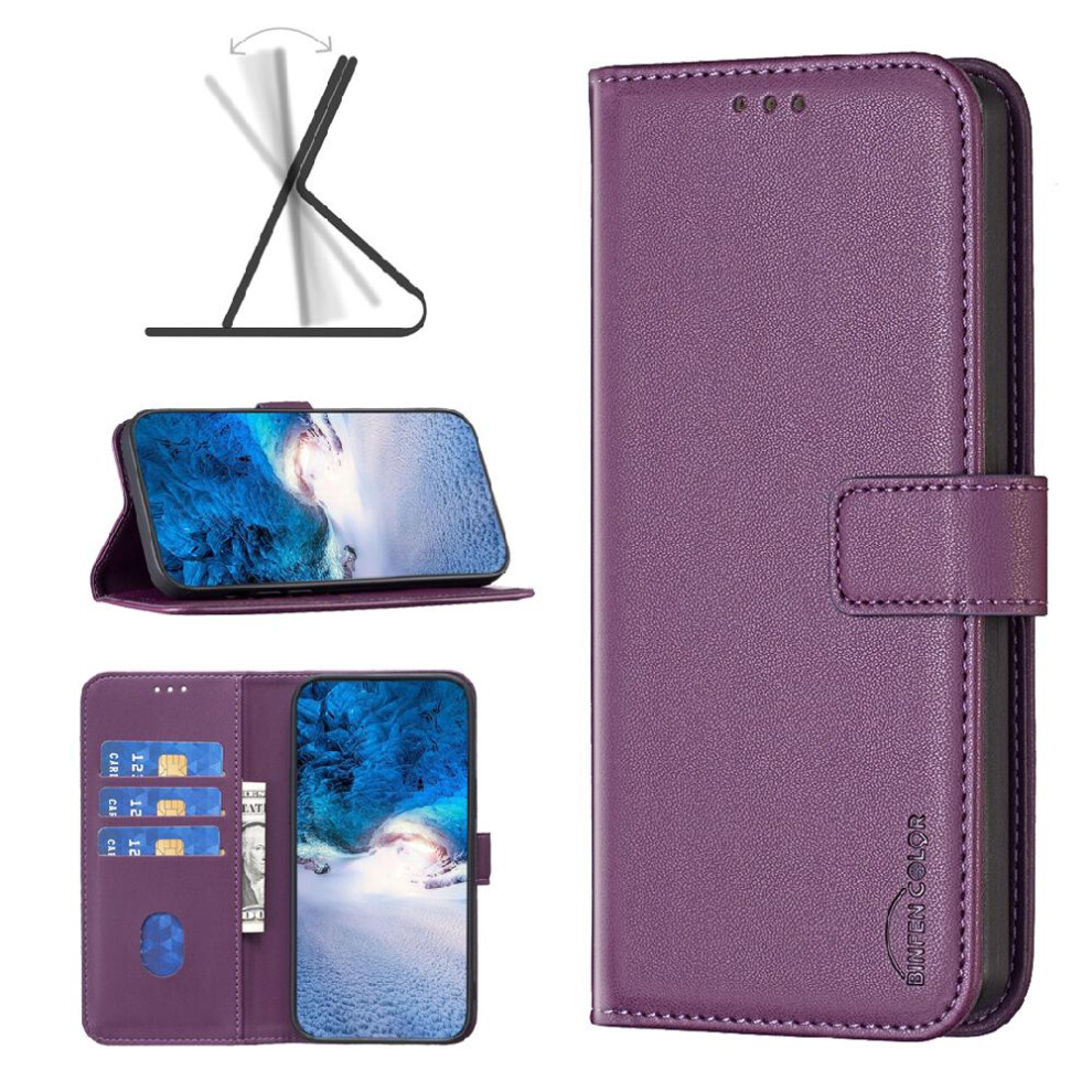 ( Violet) Flip Case For Honor 200 Business Multi-Color Leather Case Multi-Card Slot Wallet Dark 764563592791