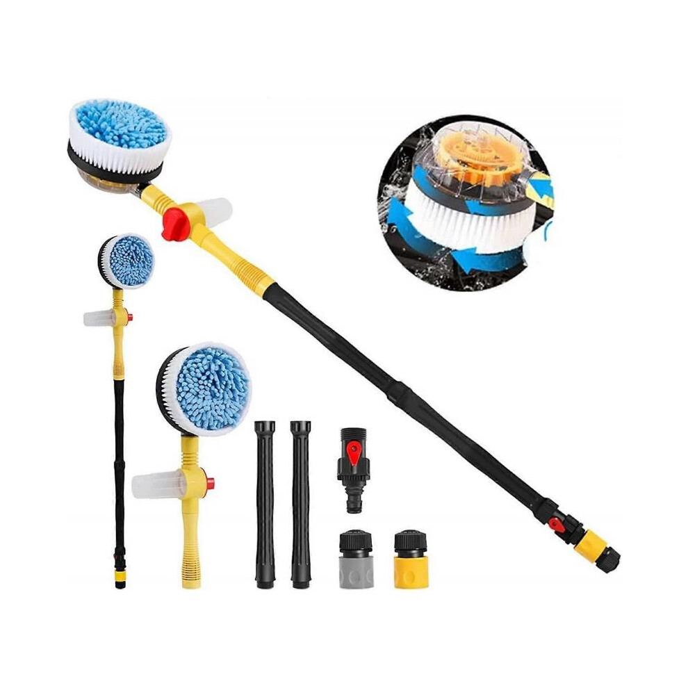 Auto Rotating Retractable Car Wash Brush, Car Wash Brush with Long Handle, Car Wash Mop Automatically Foams Car Wash Kit
