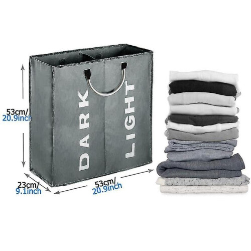 Double Laundry Hamper with Lid And Removable Laundry Bags, Collapsible 1