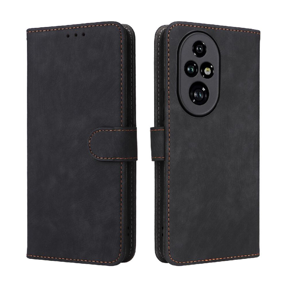 (Black) Case For Honor 200 Pro Flip Folio Wallet Rfid Blocking Magnetic Closure Card Slots Cover Pu Leather Black 764563592951