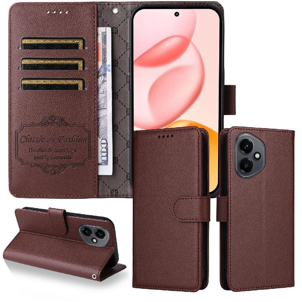 (Brown) Flip Case For Honor 400 5G Magnetic Car Mount Wireless Charging Crad Slot Wallet Brown 764563593422
