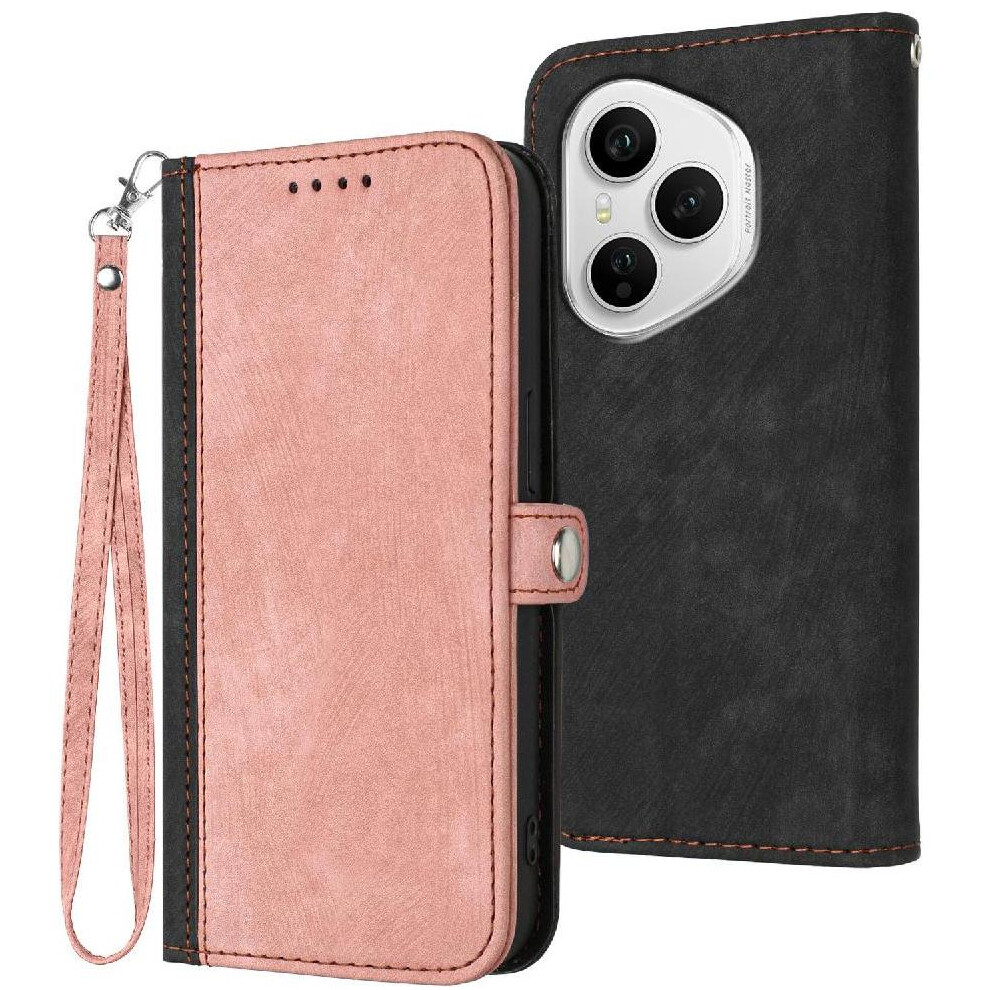 Photos - Case   for Honor 400 Pro Pu Leather Magnetic Closure Kickstand Protective Wallet with Card Slot Stand Flip Folio Book(Pink)