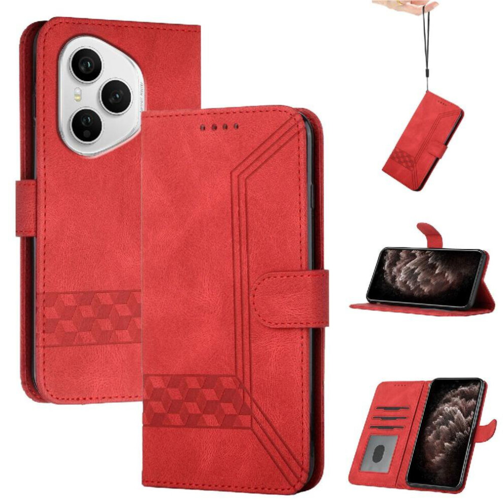 (Red) Compatible With Honor 400 Pro Pu Leather Card Cover Wallet With Handy Stand Feature Red 764563593644