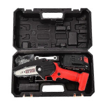 (As show, One size) Battery Operated Mini Chainsaw With 1 Battery And 2 Chains 4 Inches Portable Rechargeable Chainsaw For Cutting Garden Branches Chain Thickness 4mm