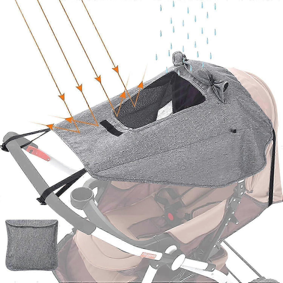(As Show, One Size) Stroller Sun Shade - Uv Upf50+ Protection Gray