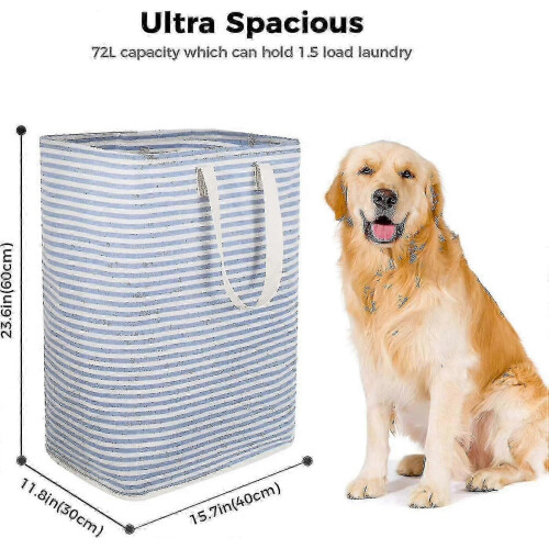 (As show, One size) 72L Waterproof Foldable Fabric Laundry Hamper Large Capacity Grey 2
