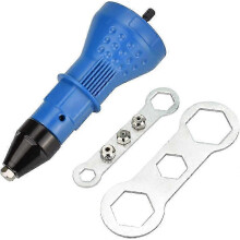 (As show, One size) Stainless Steel Electric Riveter Adapter - Tool for Oven and DIY (Blue)