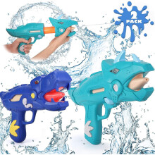 (As show, One size) Unanscre 2 Pack Dinosaur Water Blaster Soaker Gun For Kids, Dino Durable Pump Action Outdoor Squirt Gun, Long-range Shooting Water Squirters Toys For
