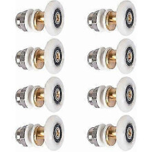 (As show, One size) Shower Door Roller Sliding Door Casters Shower Enclosure Door Pulleys Replacement Wheel for Roller with Wheel Diameter 27mm 8 Pieces