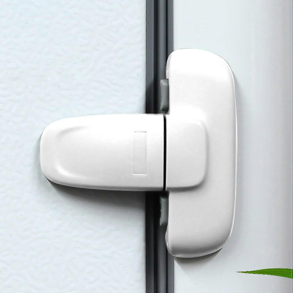 (As Show, One Size) Home Refrigerator Fridge Freezer Door Lock, Latch Catch Toddler Kids Child Fridge Locks Baby Safety Child Lock- White