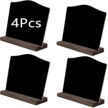 (As show, One size) Wooden Tabletop Chalkboard - 4 Pcs Mini Message Boards for Decor and Writing