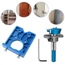 (As show, One size) 35mm Concealed Cabinet Hinge Hole Cutter With Drill For Kitchen Cabinet Doors