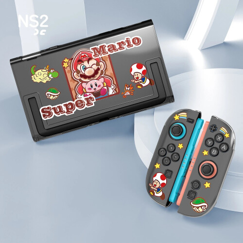 (Mario) Painted Hard PC + TPU Handle Protective Case Cover Shell For NS2 Switch 2 UK