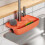 Silicone Faucet Splash-proof Draining Rack(Orange) 2