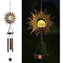 Hanging Solar Wind Chimes LED Solar Wind Chimes Mobile Sun Solar Light Garden Ornaments Outdoor Wate