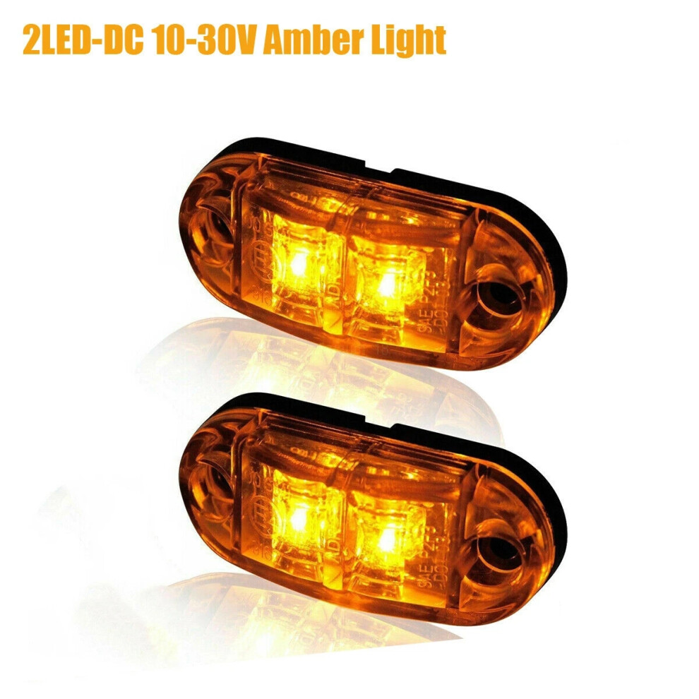 2X Side Marker Rear Led Clearence Lamp Indicators Truck Trailer Uk Amber/Light 6963793723508