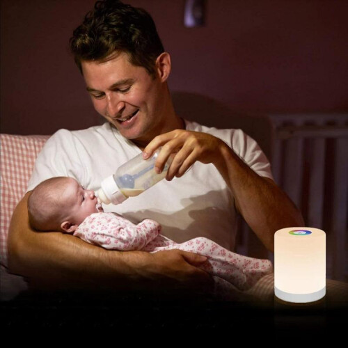Night Light,LED Touch Control Chargeable Smart Bedside Table Lamp,RGB Color Changing Modes for Baby 2