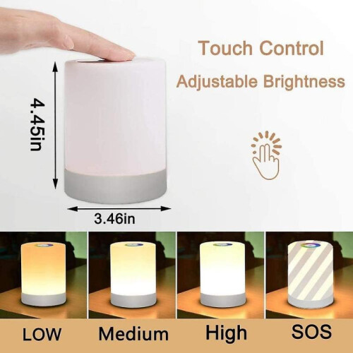 Night Light,LED Touch Control Chargeable Smart Bedside Table Lamp,RGB Color Changing Modes for Baby 1