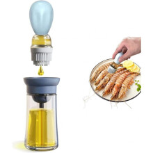 Glass Oil Dispenser Bottle with Silicone Brush