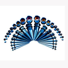 (black, One size) Stretching Rod Set Ear Stretcher Set Stainless Steel 36pcs 1.6mm-10mm