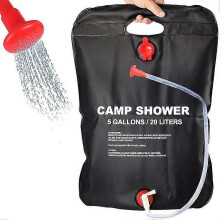 (As show, One size) 20l Camp Shower Bag Solar Energy Heated Portable Folding Outdoor Bath Bag Travel Hiking Climbing Pvc Water Bag