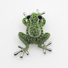 Frog Brooch Pins, Silver Tone Green Pond Frog Brooch for Prince, Funny Collar Lapel Brooches for Mot