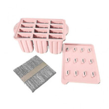 Silicone popsicle machine homemade popsicle mold shape ice cube tray with lid ice cube (pink)
