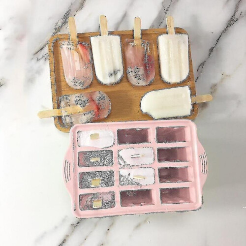 Silicone popsicle machine homemade popsicle mold shape ice cube tray with lid ice cube (pink) 2