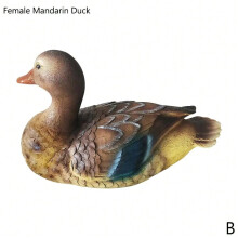 (Yellow) Large Size Outdoor Garden Duck Statues Cute Resin Mandarin Duck Statue Garden Pond Decoration Home Decor Animal Sculpture