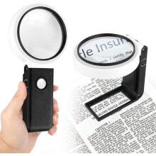 8 Led Reading Magnifier ,25X 10X LED Light Illuminated Magnifying Glass with Stand, Magnifying Glass