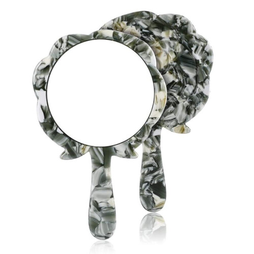 1Pcs Round Rose Flower Mini Handheld Mirror