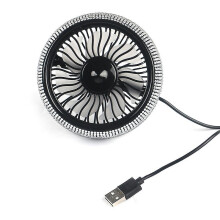 Car Fan USB Fan with LED Light for Car Air Vent