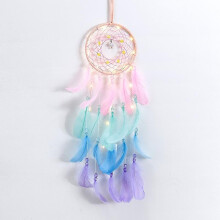 Dream catcher, handmade feathers with lights