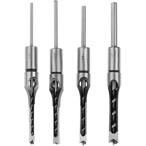 Set of 4 Square Hole Drill Bit Sets, Woodworking Drill Bits Square Hole Drill Bit Square Hole Drilli