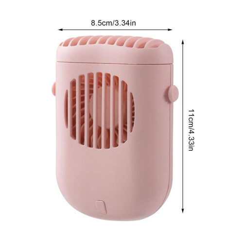 USB Rechargeable Portable Neck Fan (Pink) 1