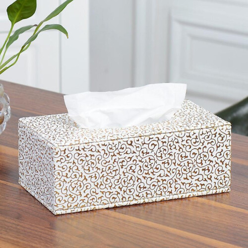Rectangular Leather Tissue Box Holder