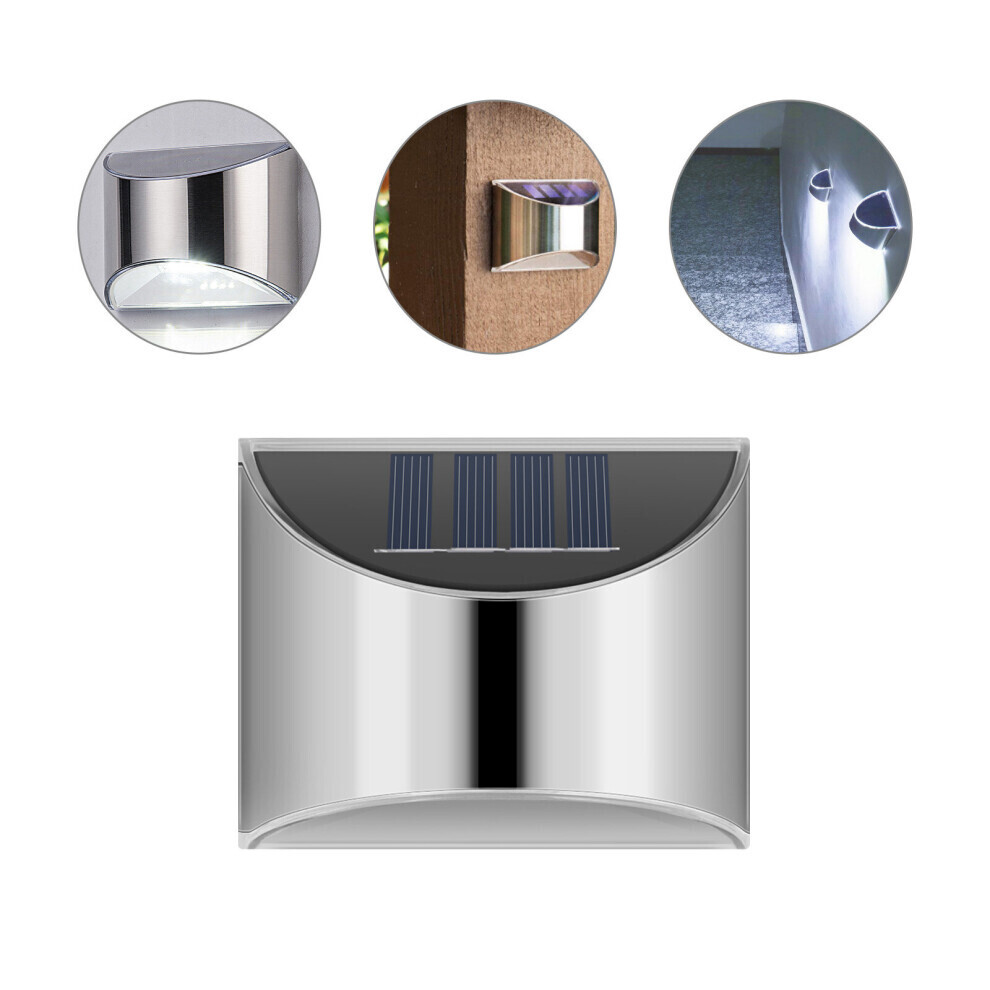 (White Light, 8pcs) LED Solar Power Garden Fence Lights Wall Light Patio Outdoor Security Lamps New-image-OPC-PHM7ZQH-NEW