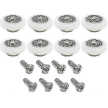 (As show, One size) 8 Pcs/set Shower Door Rollers Runners Wheels Replacement Part Bathroom Door Runner Sliding Shower Door Roller Wheel