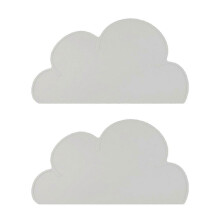 (As show, One size) Kids Placemat - Silicone Cloud Shape Placemat Non Slip Placemat for Baby Toddlers,Reusable Placemats-Light grey