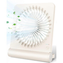 (As show, One size) Desk Fan, Small But Powerful, Portable Fan Battery Operated, 220 Tilt Folding Ultra Quiet Person Mini Fan, Strong Wind, 3 Speed Adjustable (White)