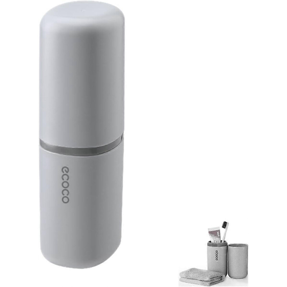 Grey (As Show, One Size) Travel Toothbrush Holder, Toothpaste Holder, Portable, Dustproof, Antibacterial, Toothbrush Case For Travel, Family, Camping, Scho