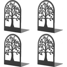 (As show, One size) Metal Bookends for Office - Anti-Scratch Holders for Books CDs Files (2 Pieces)