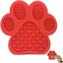 (As show, One size) Dog Licking Pad (Red) - Super Strong Suction for Bathing Grooming and Training