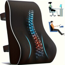 Ergonomisches Gedächtnisschaum Lendenwirbelkissen Mit Atmungsaktivem Netz - Lindert Schmerzen Im Unteren Rücken, Rückenlehne Kissen