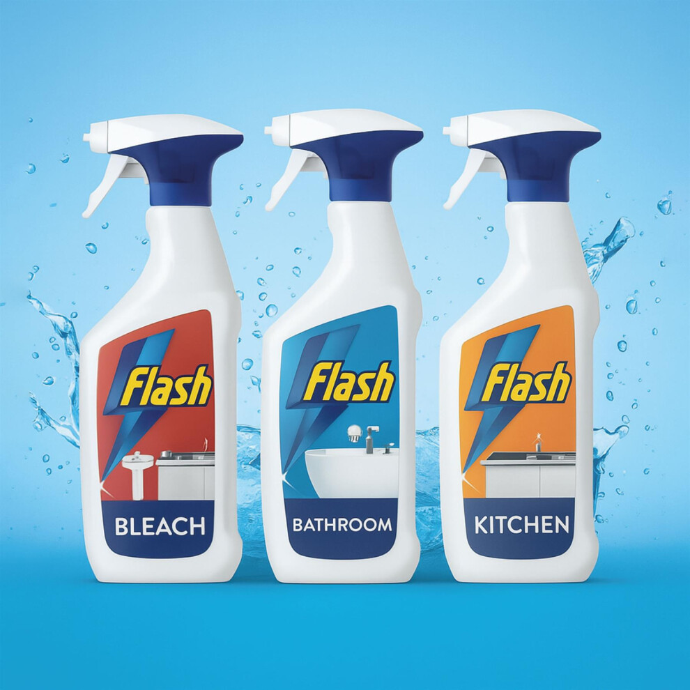 Saras Flavours Of Asia Flash Cleaning Spray – Pack Of 3 X 500Ml | Multi-Surface Cleaning Sprays For Kitchen, Bathroom & Bleach Cleaning
