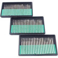 Diamond bur kit for glass and metal Rotary grinding accessory 1/8 "chuck, silver