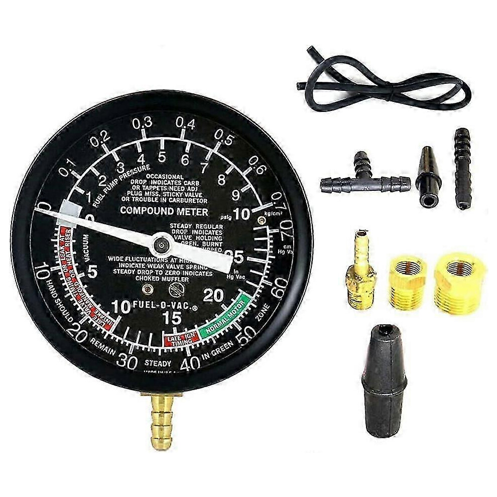 (As Show, One Size) Auto Pump Pressure Vacuum Tester Gauge - Carburetor Valve Diagnostic Test Tool Kit 4631898293364